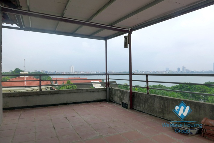Large house with lake view outdoor balcony for rent in Tay Ho